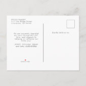 ミニマエレガントリスト赤ちゃんシャワー写真ありがとう インビテーションポストカード (裏面)