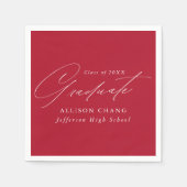 ミニマエレガントリスト赤と白卒業 スタンダードカクテルナプキン (正面)