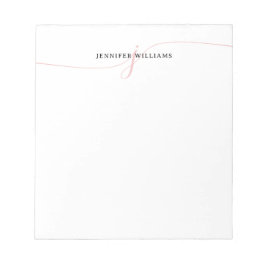 ミニマエレガントリスト赤面ピンクスクリプトモノグラム ノートパッド