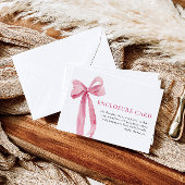 ミニマエレガントリスト赤面ピンクボーエンクロージャカード 招待状