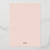 ミニマエレガントリスト赤面ピ結婚ンクのバラ金ゴールド 箔招待状 (裏面)