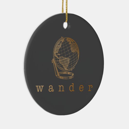 ミニマエレガントリスト金ゴールドグローブ旅行クリスマス セラミックオーナメント (右)