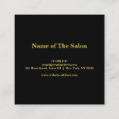 ミニマエレガントリスト金ゴールドシザー美容師 スクエア名刺 (裏面)