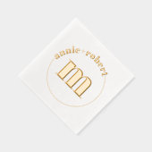 ミニマエレガントリスト金ゴールドフォイル結婚モノグラム 箔ナプキン (右)