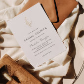 ミニマエレガントリスト金ゴールドフローラブライダルシャワー 招待状