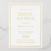 ミニマエレガントリスト金ゴールドブライダルシャワー 箔招待状ポストカード (正面)