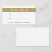 ミニマエレガントリスト金ゴールドホワイトアポイントメントカード 予約カード (正面/裏面)