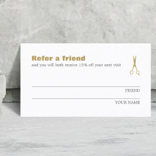ミニマエレガントリスト金ゴールドホワイトRefer a Friend Card 紹介カード