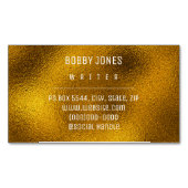 ミニマエレガントリスト金ゴールドメタリック マグネット名刺 (正面)