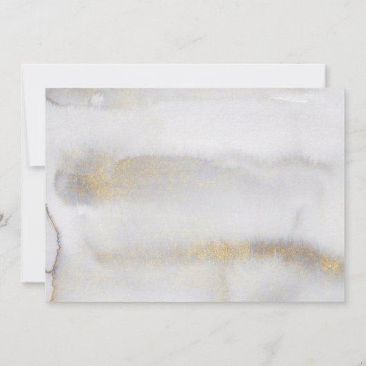 ミニマエレガントリスト金ゴールド結婚式の日付を保存 セーブザデート (裏面)