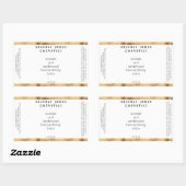 ミニマエレガントリスト金ゴールド&ホワイト化粧品ラベル 長方形シール (シート)