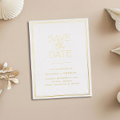 ミニマエレガントリスト金箔の日付を保存 箔招待状ポストカード