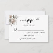 ミニマエレガントリスト銀結婚フローラ 出欠カード (正面)