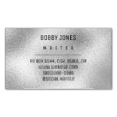 ミニマエレガントリスト銀金属 マグネット名刺 (正面)