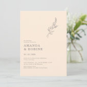 ミニマエレガントリスト離れシックスフラワー結婚ズ 招待状 (スタンド正面)