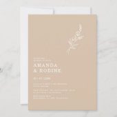 ミニマエレガントリスト離れシックスフラワー結婚ズ 招待状 (正面)