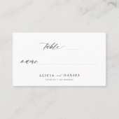 ミニマエレガントリスト黒と白結婚の プレイスカード (正面)