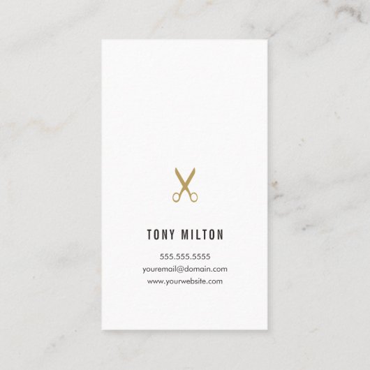 ミニマエレガントリスト黒フェイク金ゴールドはさみ髪 名刺 (裏面)