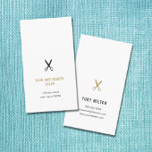 ミニマエレガントリスト黒フェイク金ゴールドはさみ髪 名刺