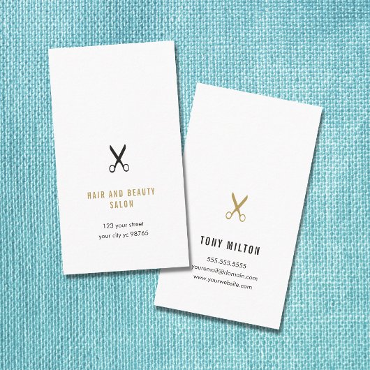 ミニマエレガントリスト黒フェイク金ゴールドはさみ髪 名刺