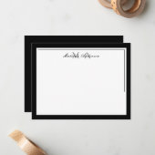 ミニマエレガントリスト黒2名モノグラ縁どム ノートカード (正面/裏面インサイチュ)