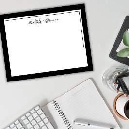 ミニマエレガントリスト黒2名モノグラ縁どム ノートカード