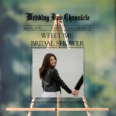 ミニマエレガントリスト1フォト新聞ブライダルシャワー アクリルサイン (ニュートラル)