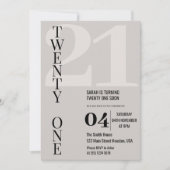 ミニマエレガントリスト21歳の誕生日パーティー 招待状 (正面)