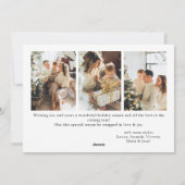 ミニマエレガントリスト3フォトクリスマスグリーティング シーズンカード (裏面)