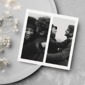 ミニマエレガントリスト3フォトモダンブラック&ホワイト 招待状