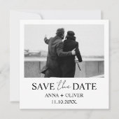 ミニマエレガントリスト3フォトモダンブラック&ホワイト 招待状 (正面)