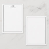 ミニマエレガントリスト3文字モノグラム ノートカード (正面/裏面)