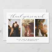 ミニマエレガントリスト3枚の写真ありがとうござ結婚う サンキューカード (正面)