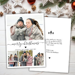 ミニマエレガントリスト4フォトコラージクリスマスホリド シーズンカード