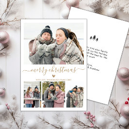 ミニマエレガントリスト4フォトコラージクリスマスホリド シーズンカード