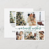 ミニマエレガントリスト4フォトコラージクリスマスホリド シーズンカード (正面/裏面)