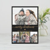 ミニマエレガントリスト4フォトコラージクリスマス シーズンカード (スタンド正面)