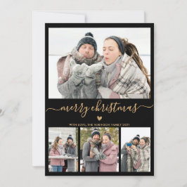 ミニマエレガントリスト4フォトコラージクリスマス シーズンカード