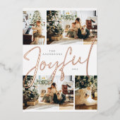 ミニマエレガントリスト4枚の写真と楽しいクリスマス 箔シーズンカード (正面)