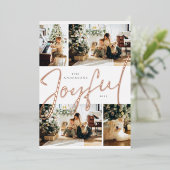 ミニマエレガントリスト4枚の写真と楽しいクリスマス 箔シーズンカード (立ち正面)