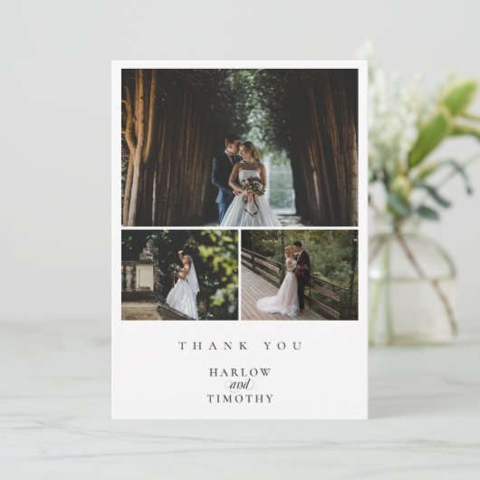 ミニマエレガントリスト4結婚写真のサンキューカード サンキューカード (スタンド正面)