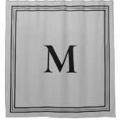 ミニマエレガントリスト・グレイ・モノグラム シャワーカーテン (正面)