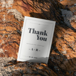 ミニマエレガントリスト・シック結婚ズ サンキューカード