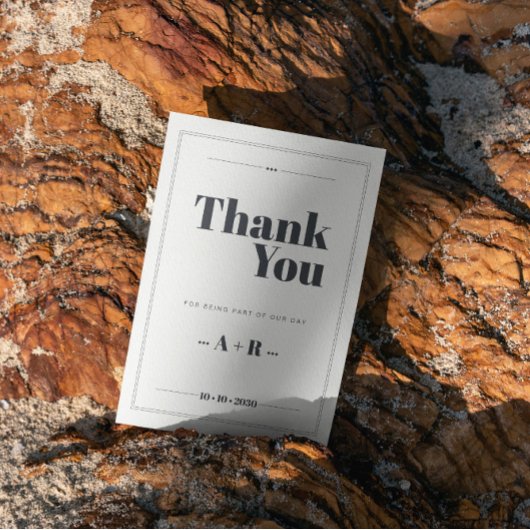 ミニマエレガントリスト・シック結婚ズ サンキューカード