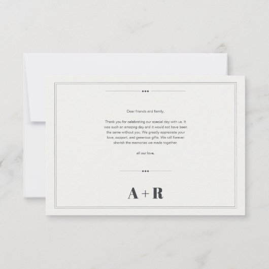 ミニマエレガントリスト・シック結婚ズ サンキューカード (裏面)