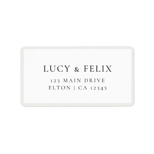 ミニマエレガントリスト |シック結婚差出人住所 ラベル (正面)