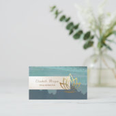 ミニマエレガントリスト，ストライプ金ゴールド・ロータス 名刺 (スタンド正面)