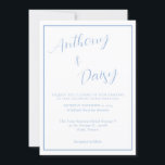 ミニマエレガントリスト・ダスティ縁ど・ブルー結婚ズ 招待状<br><div class="desc">ミニマエレガントリストダスティブルー縁ど結婚式招待状</div>