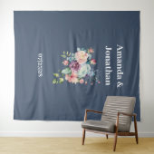 ミニマエレガントリスト・ネイビー結婚ルの背景 タペストリー (インサイチュ(横))