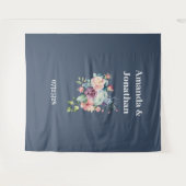 ミニマエレガントリスト・ネイビー結婚ルの背景 タペストリー (正面(横))